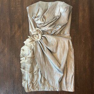 Jessica McClintock Bronze Strapless Formal Dress Size 6